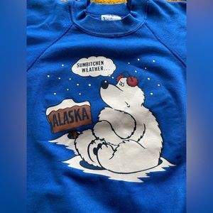 VTG Tee Jays Crewneck Alaska Graphic Sweater! Size Large! Exc. Cond! USA.